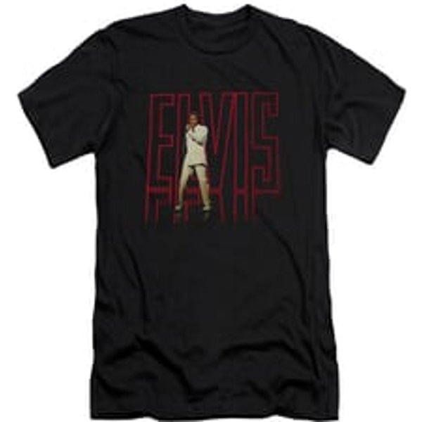Elvis Presley Shirt Slim Fit 68 Album Black T-Shirt