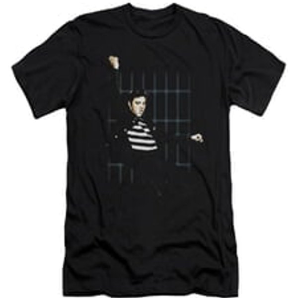 Elvis Presley Shirt Slim Fit Blue Bars Black T-Shirt