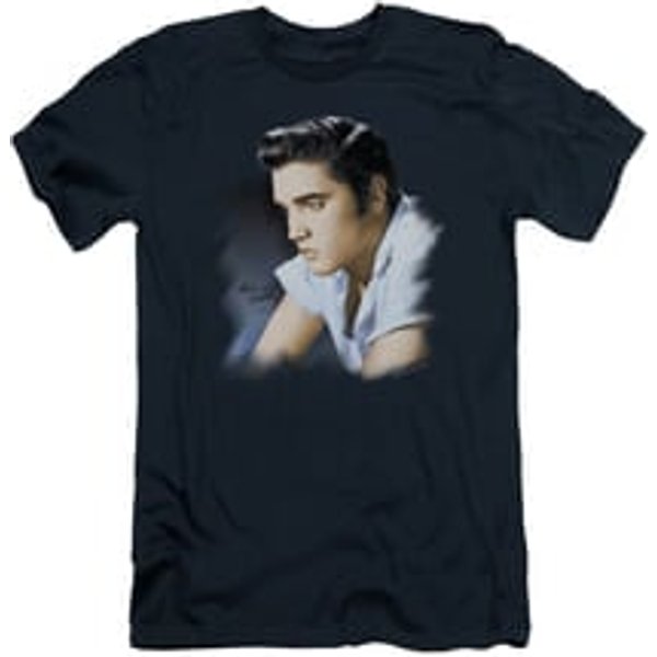 Elvis Presley Shirt Slim Fit Blue Profile Navy T-Shirt