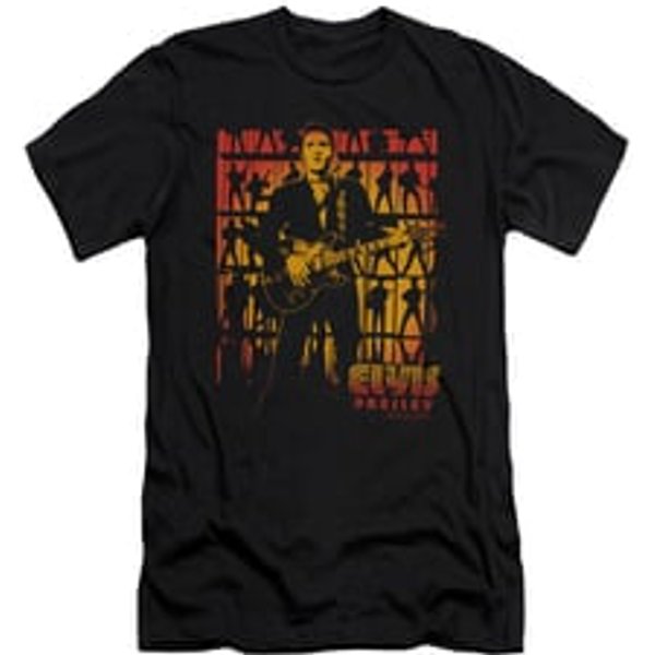 Elvis Presley Shirt Slim Fit Comeback Spotlight Black T-Shirt