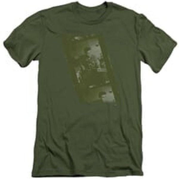 Elvis Presley Shirt Slim Fit Film Strip Olive T-Shirt