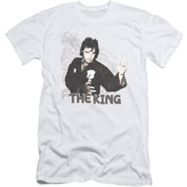 Elvis Presley Shirt Slim Fit Karate Dragon White T-Shirt