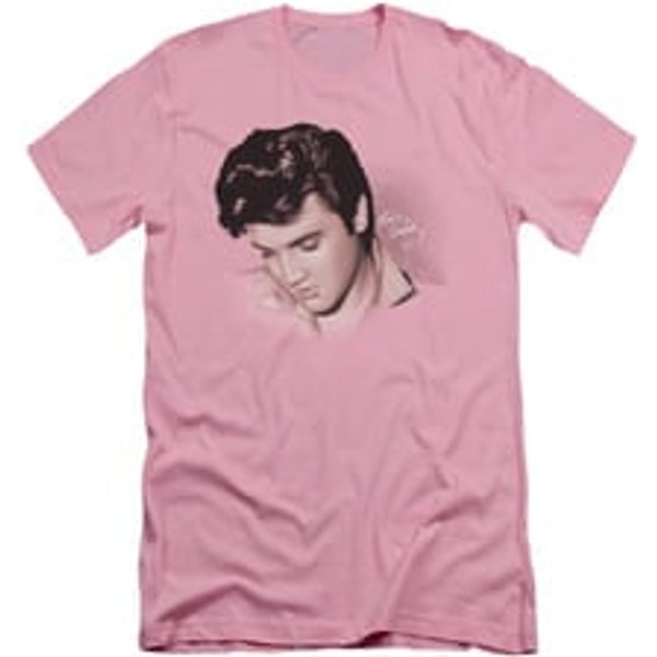 Elvis Presley Shirt Slim Fit Looking Down Pink T-Shirt