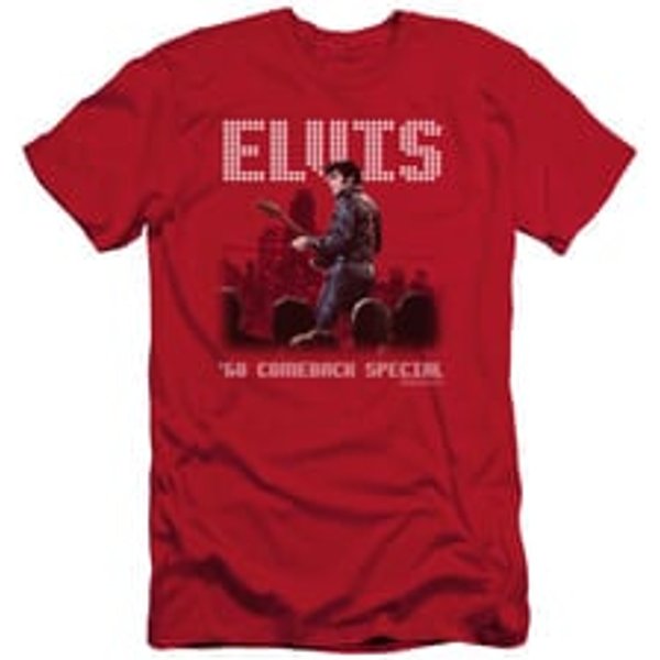 Elvis Presley Shirt Slim Fit Return Of The King Red T-Shirt