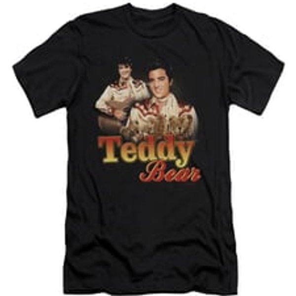 Elvis Presley Shirt Slim Fit Teddy Bears Black T-Shirt