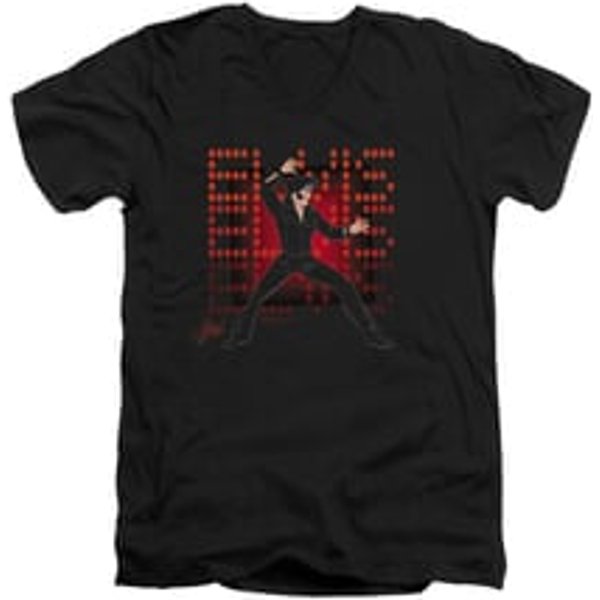 Elvis Presley Shirt Slim Fit V-Neck 69 Anime Black T-Shirt