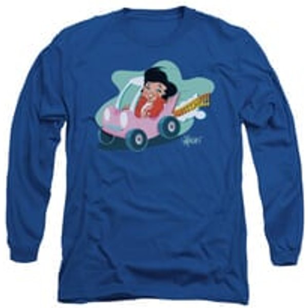 Elvis Presley Shirt Speedway Long Sleeve Royal Blue Tee T-Shirt