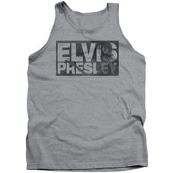Elvis Presley Shirt Tank Top Block Letters Athletic Heather Tanktop