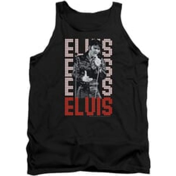 Elvis Presley Shirt Tank Top Name In Lights Black Tanktop