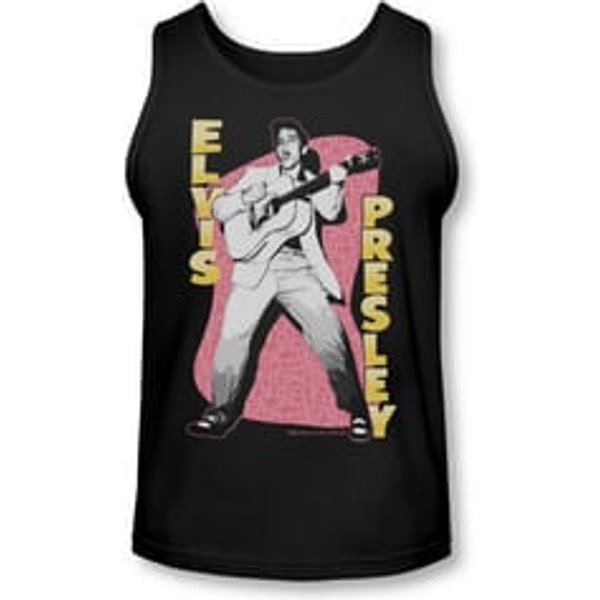 Elvis Presley Shirt Tank Top Pink Rock Black Tanktop