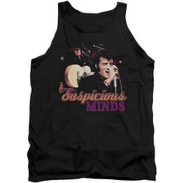 Elvis Presley Shirt Tank Top Suspicious Minds Black Tanktop