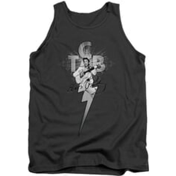 Elvis Presley Shirt Tank Top TCB Ornate Charcoal Tanktop