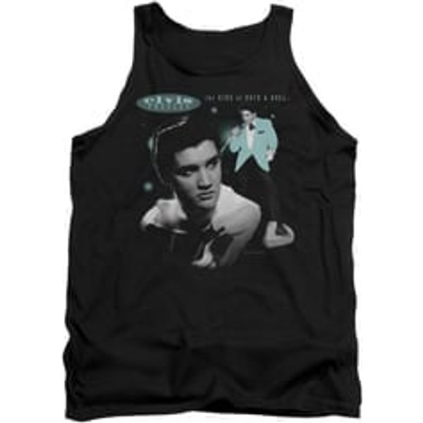 Elvis Presley Shirt Tank Top Teal Potrait Black Tanktop