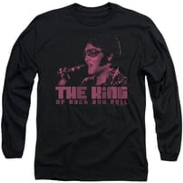 Elvis Presley Shirt The King Long Sleeve Black Tee T-Shirt