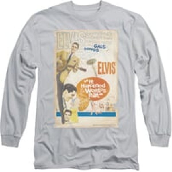 Elvis Presley Shirt World Fair Poster Long Sleeve Silver Tee T-Shirt