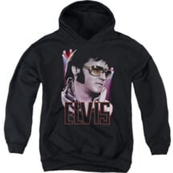 Elvis Presley Youth Hoodie 70's Star Poster Black Kids Hoody