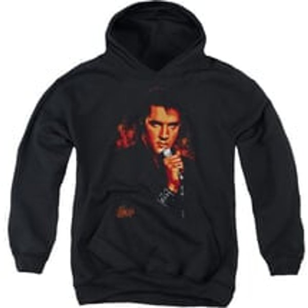 Elvis Presley Youth Hoodie Blue Eyes In The Dark Black Kids Hoody