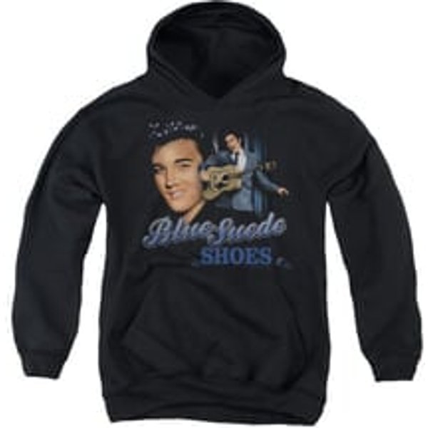 Elvis Presley Youth Hoodie Blue Suede Shoes Black Kids Hoody
