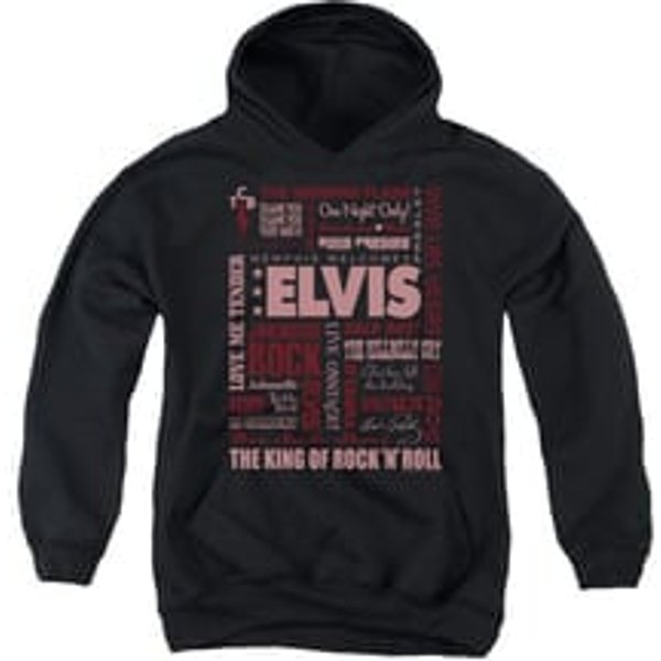 Elvis Presley Youth Hoodie Whole Lotta Type Black Kids Hoody