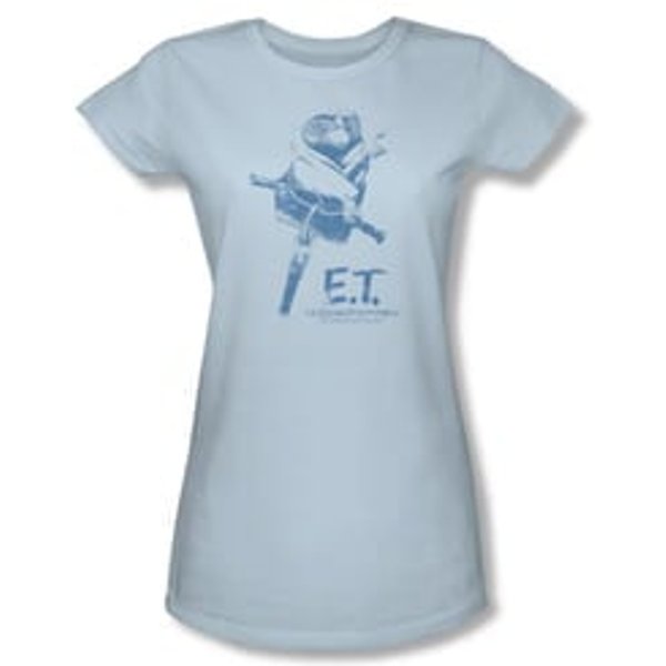 ET Shirts - Extra Terrestrial Shirt Juniors Bike Light Blue Tee T-Shirt