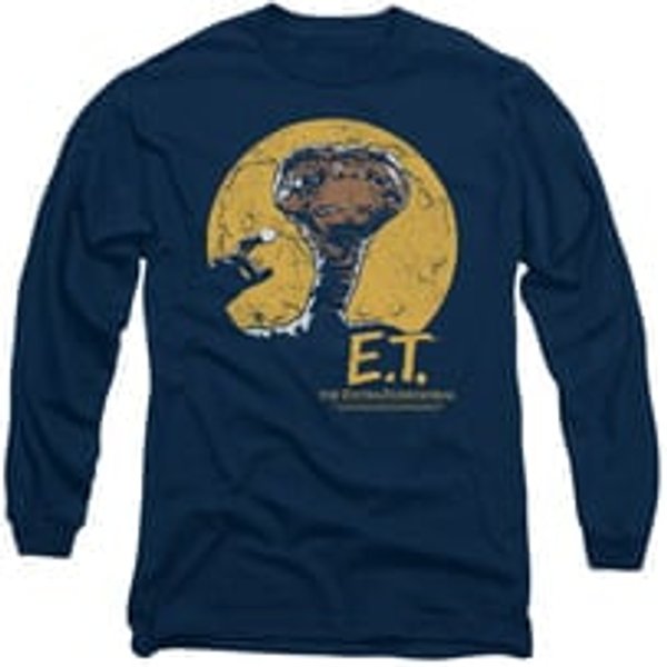 ET Shirts - Extra Terrestrial Shirt Moon Frame Long Sleeve Navy Tee T-Shirt
