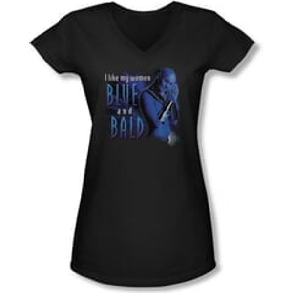 FarScape Shirt Blue Girl Juniors V Neck Shirt Tee T-Shirt