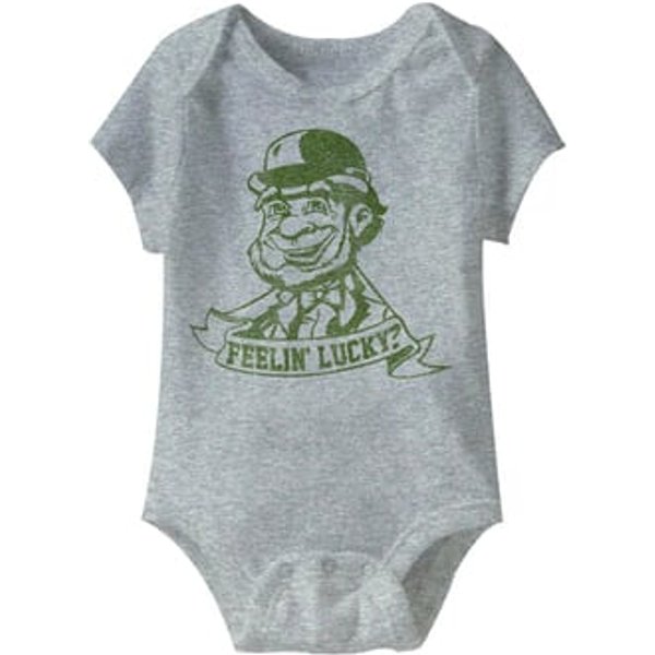 Feeling Lucky Funny Baby Romper Grey Infant Babies Creeper