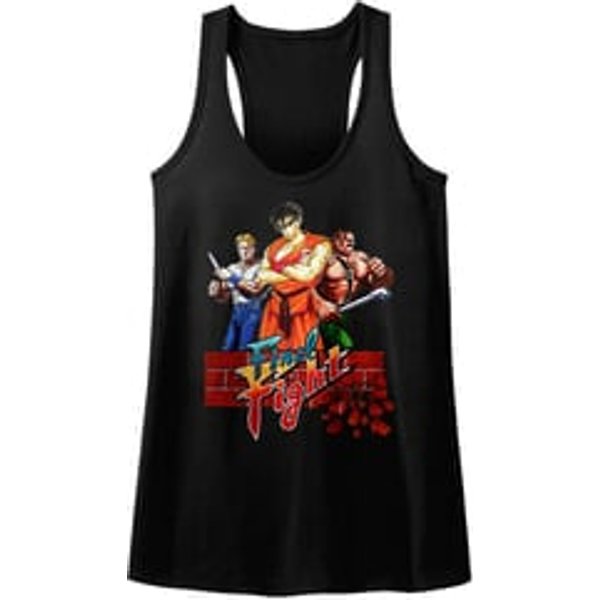 Final Fight Juniors Tank Top Game Black Racerback