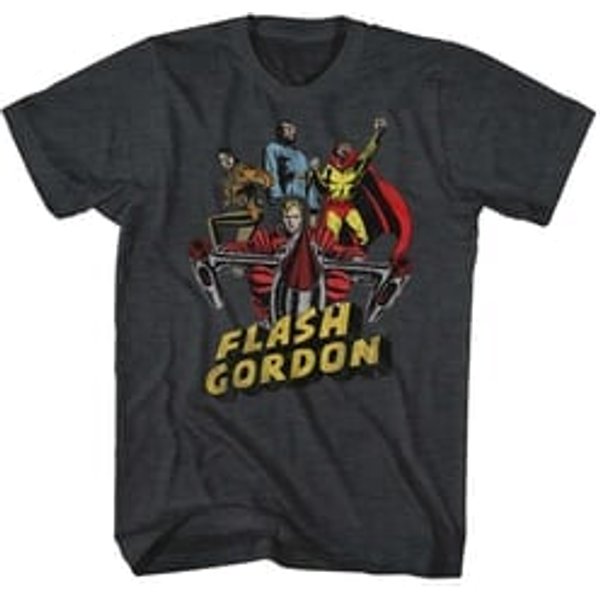 Flash Gordon Shirt Greatest Adventure Black Heather T-Shirt