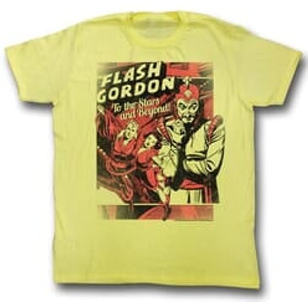 Flash Gordon Shirt To The Stars Adult Yellow Tee T-Shirt