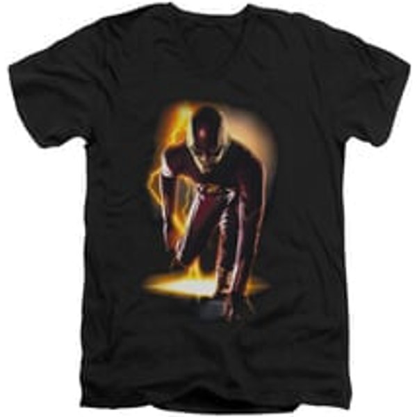 Flash Shirt Slim Fit V-Neck Ready Black T-Shirt