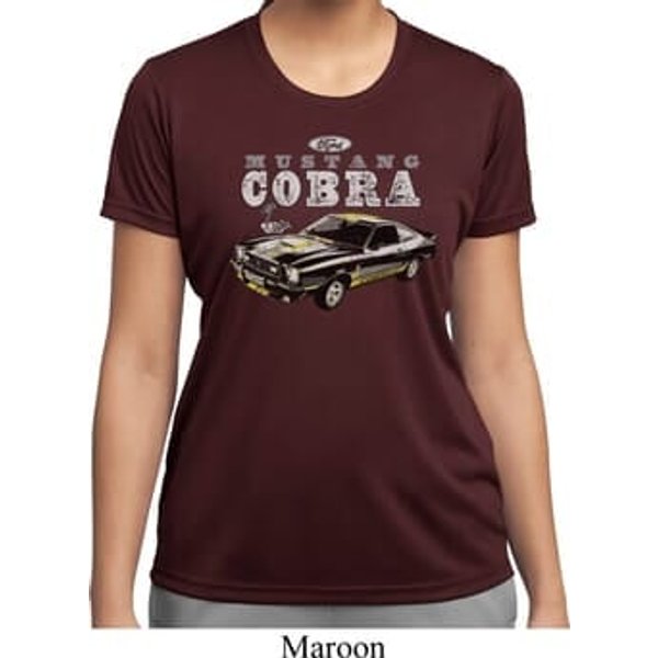 Ford 1974 Cobra Profile Ladies Moisture Wicking Shirt
