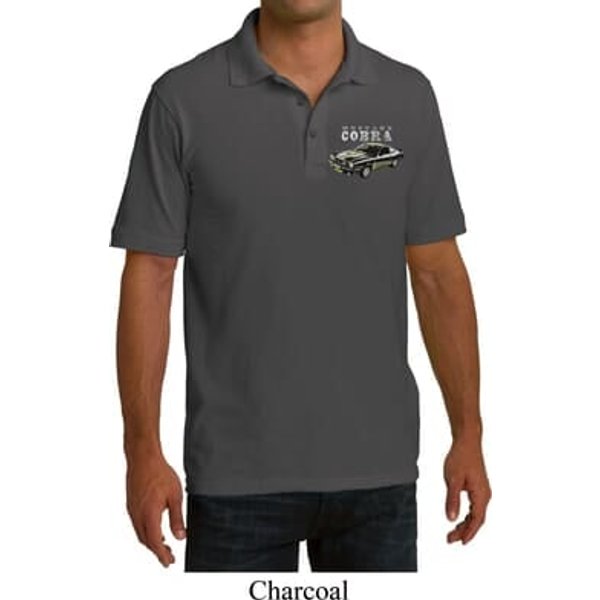 Ford 1974 Cobra Profile Pocket Print Mens Pique Polo Shirt