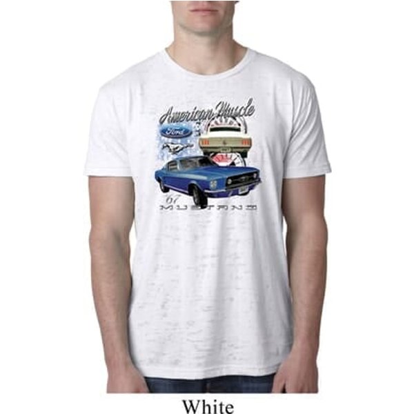 Ford American Muscle 1967 Mustang Mens Burnout Shirt