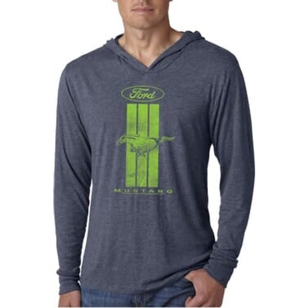 Ford Green Mustang Stripe Lightweight Hoodie Tee