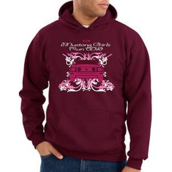 Ford Mustang Hoodie Girls Run Wild Maroon Hoody