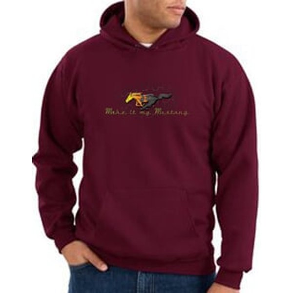 Ford Mustang Hoodie Sweatshirt - Make It My Mustang Grill Maroon Hoody