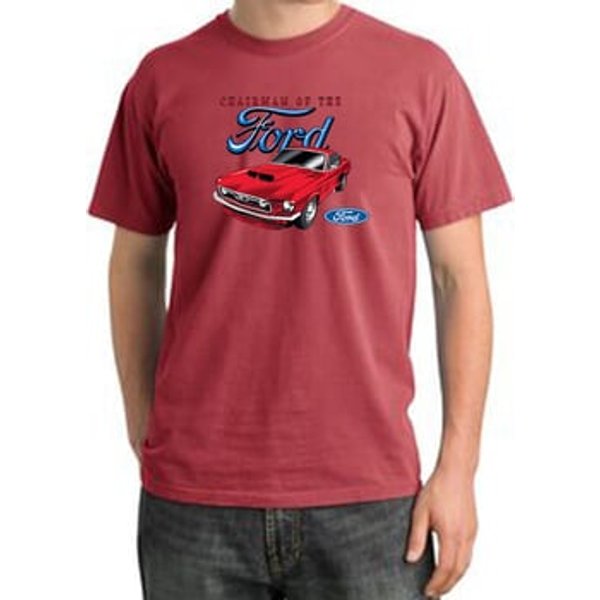 Ford Mustang Pigment Dyed T-Shirt - Chairman Of The Ford Dashing Red