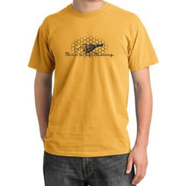 Ford Mustang Pigment Dyed T-Shirt - Make It My Grill Adult Mustard Tee