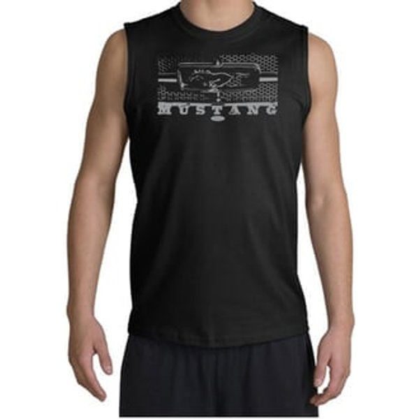 Ford Mustang Shirt Legend Honeycomb Grille Black Muscle Shirt