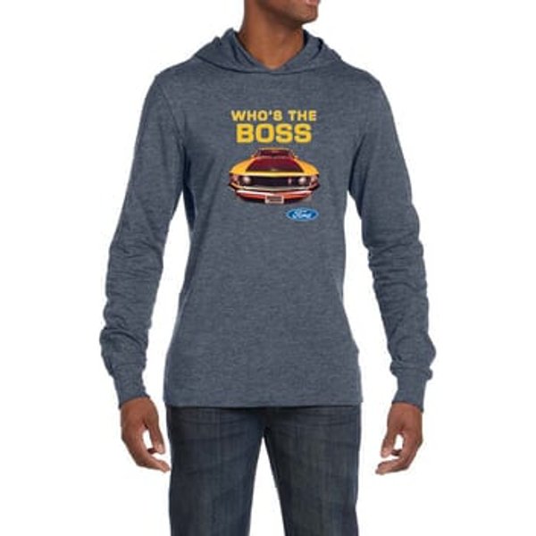 Ford Mustang Shirt Who's The Boss 302 Mens Lightweight Hoodie Tee