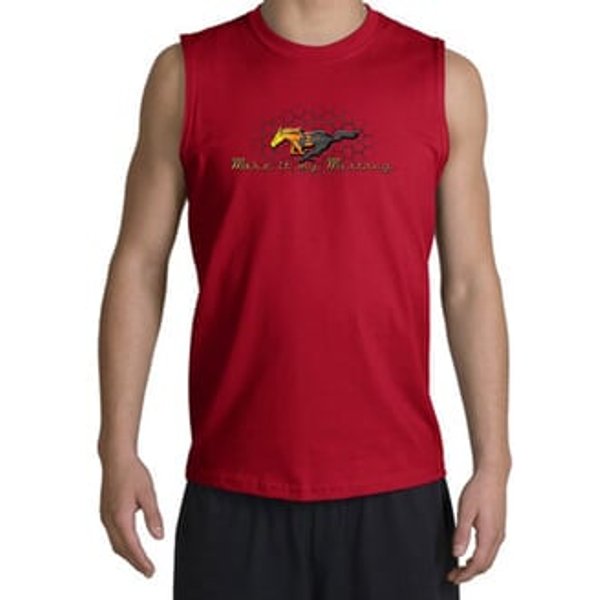 Ford Mustang Shooter Shirt - Make It My Mustang Grill Red Muscle Shirt