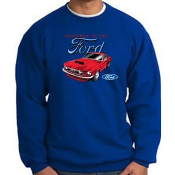 Ford Mustang Sweatshirt - Chairman Of The Ford Adult Royal Sweat Shirt