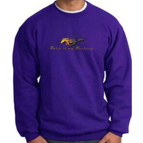 Ford Mustang Sweatshirt - Make It My Mustang Grill Purple Sweat Shirt