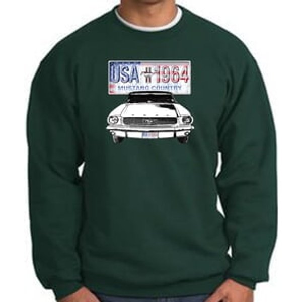 Ford Mustang Sweatshirt USA 1964 Country Dark Green Sweat Shirt