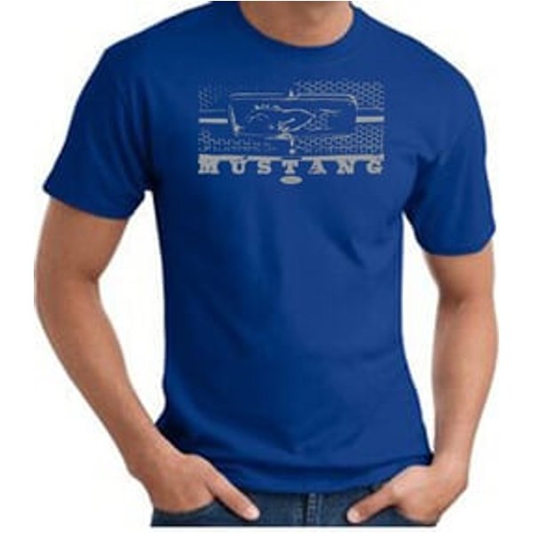 Ford Mustang T-Shirt - Legend Honeycomb Grille Adult Royal Tee