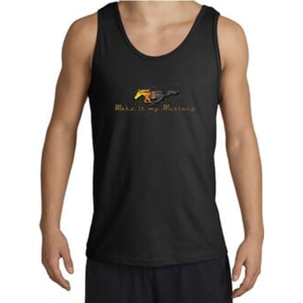 Ford Mustang Tank Top - Make It My Mustang Grill Adult Black Tanktop
