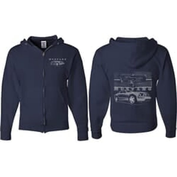 Ford Mustang with Grill (Front & Back) Full Zip Hoodie