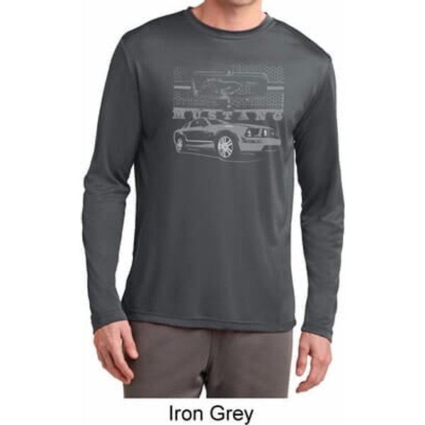 Ford Mustang with Grill Mens Moisture Wicking Long Sleeve Shirt