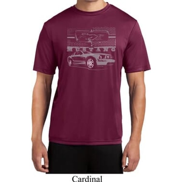 Ford Mustang with Grill Mens Moisture Wicking Shirt